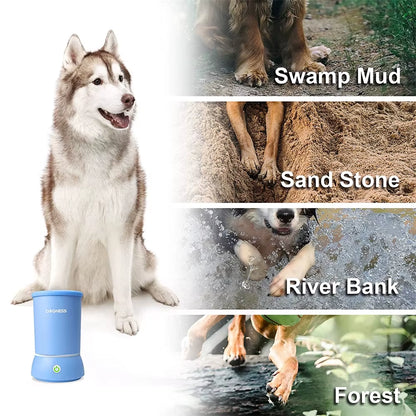 Automatic Dog Paw Cleaner USB Charging Soft Silicone Bristles Easy One Click Quickly Clean Outdoor Portable Dog Cats Foot Washer