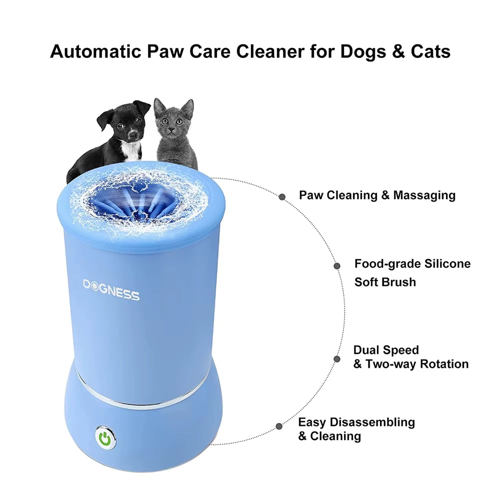 Automatic Dog Paw Cleaner USB Charging Soft Silicone Bristles Easy One Click Quickly Clean Outdoor Portable Dog Cats Foot Washer