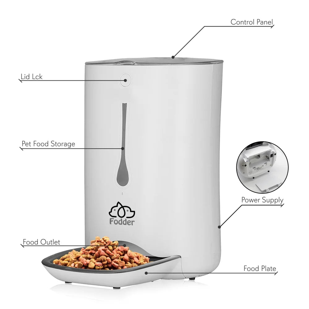 Smart Automatic Cat & Dog Food Dispenser - Digital Pet Feeder with Voice Message Playback