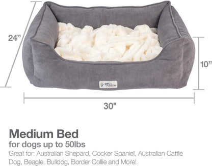 Calming Cuddler Dog & Cat Bed | Anti-Anxiety Dog Bed for Medium Dogs & Cats 