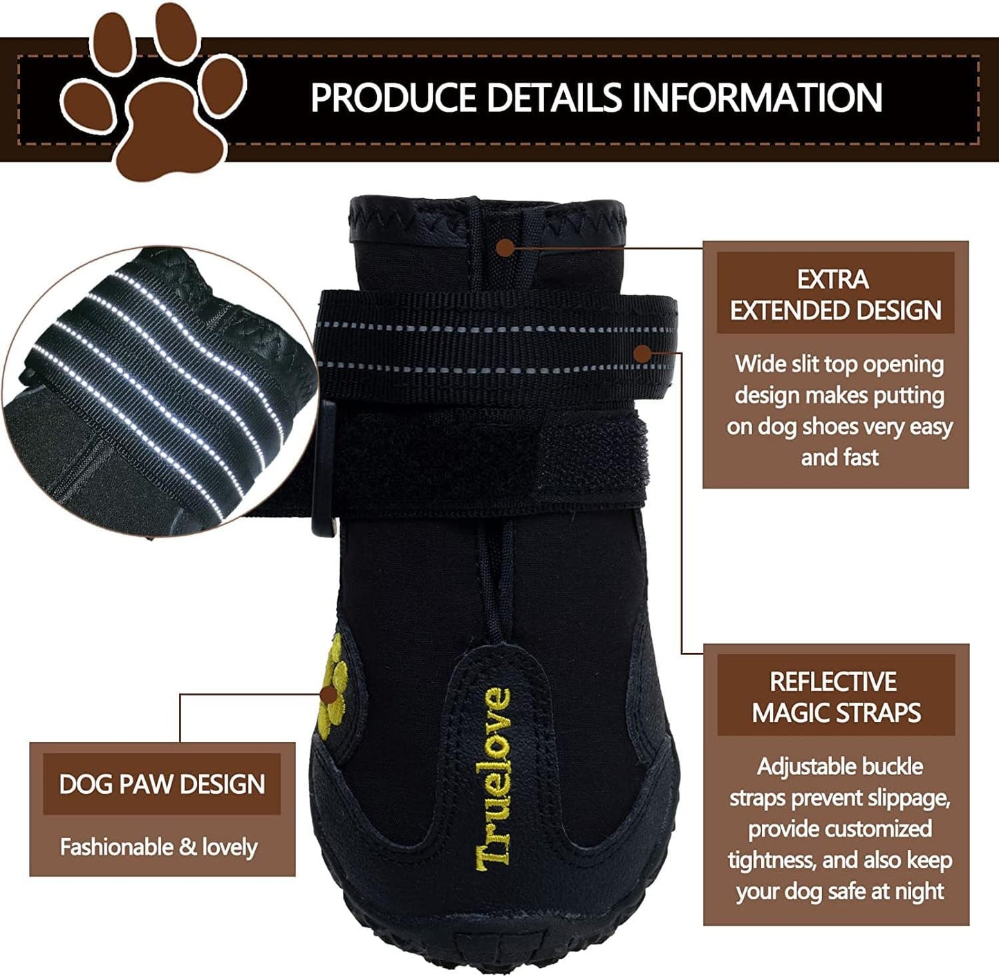 Expawlorer 4PCS Anti-Slip Dog Shoes – Waterproof, Reflective Booties for All Breeds