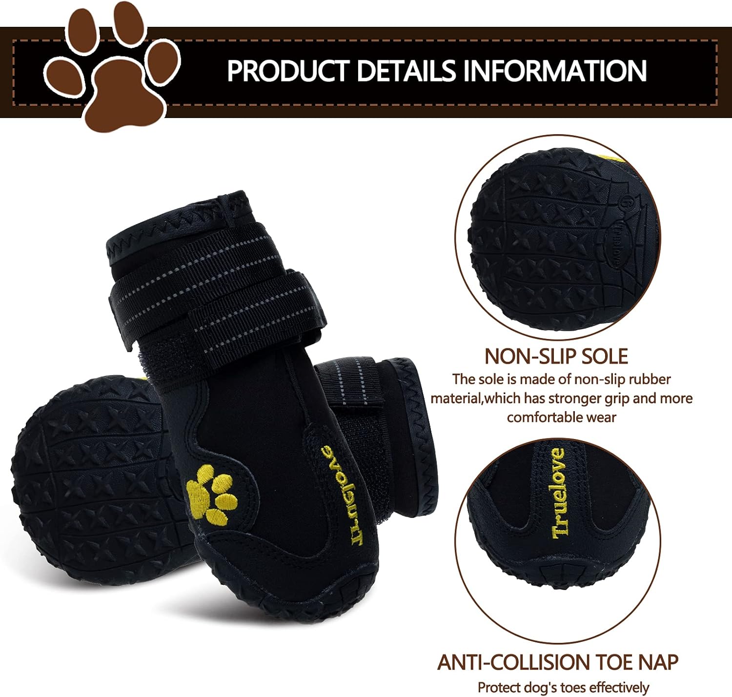 Expawlorer 4PCS Anti-Slip Dog Shoes – Waterproof, Reflective Booties for All Breeds