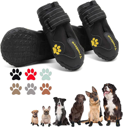 Expawlorer 4PCS Anti-Slip Dog Shoes – Waterproof, Reflective Booties for All Breeds