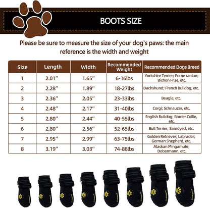 Expawlorer 4PCS Anti-Slip Dog Shoes – Waterproof, Reflective Booties for All Breeds