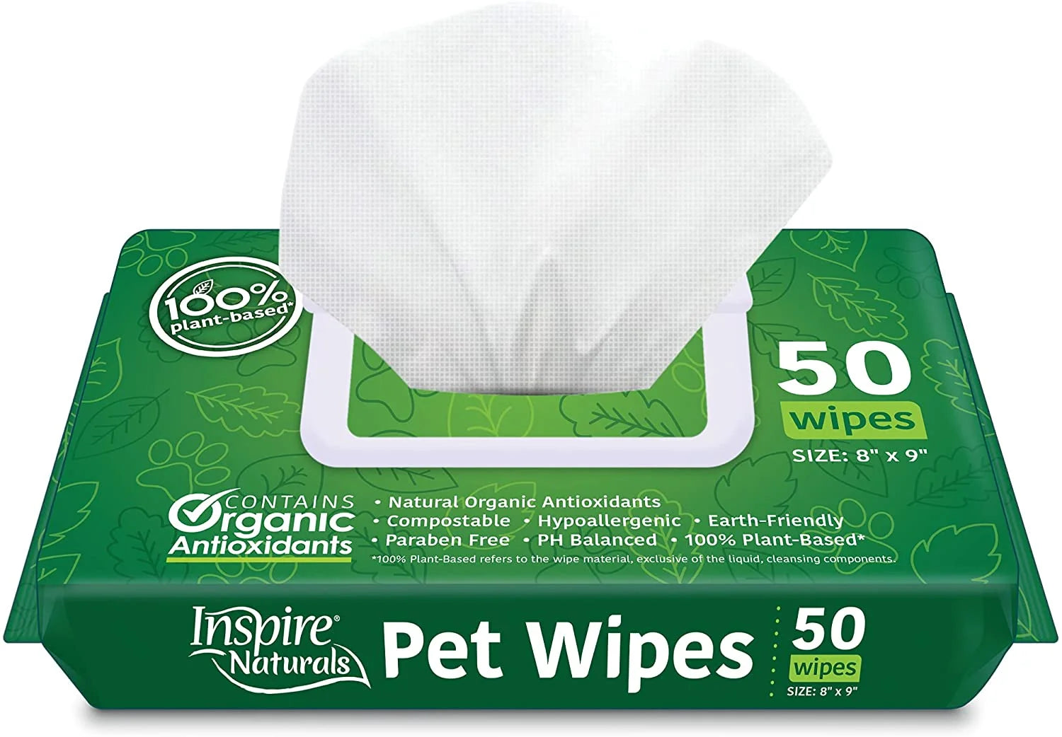 Natural Pet Wipes – 100% Plant-Based with Organic Antioxidants, Perfect for Dogs & Cats