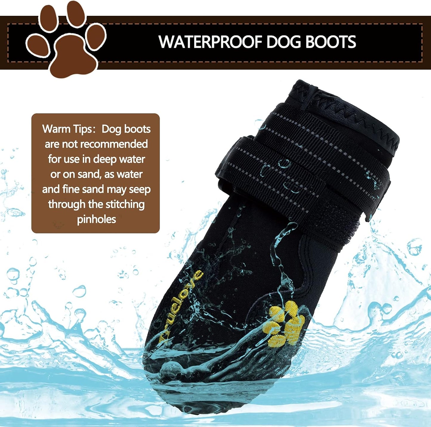 Expawlorer 4PCS Anti-Slip Dog Shoes – Waterproof, Reflective Booties for All Breeds