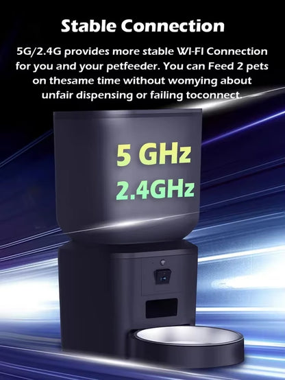 Automatic Dog Feeders with Camera 1080P HD 5G Wifi Pet Feeder Tuya APP Control Automatic Cat Dog Food Dispenser