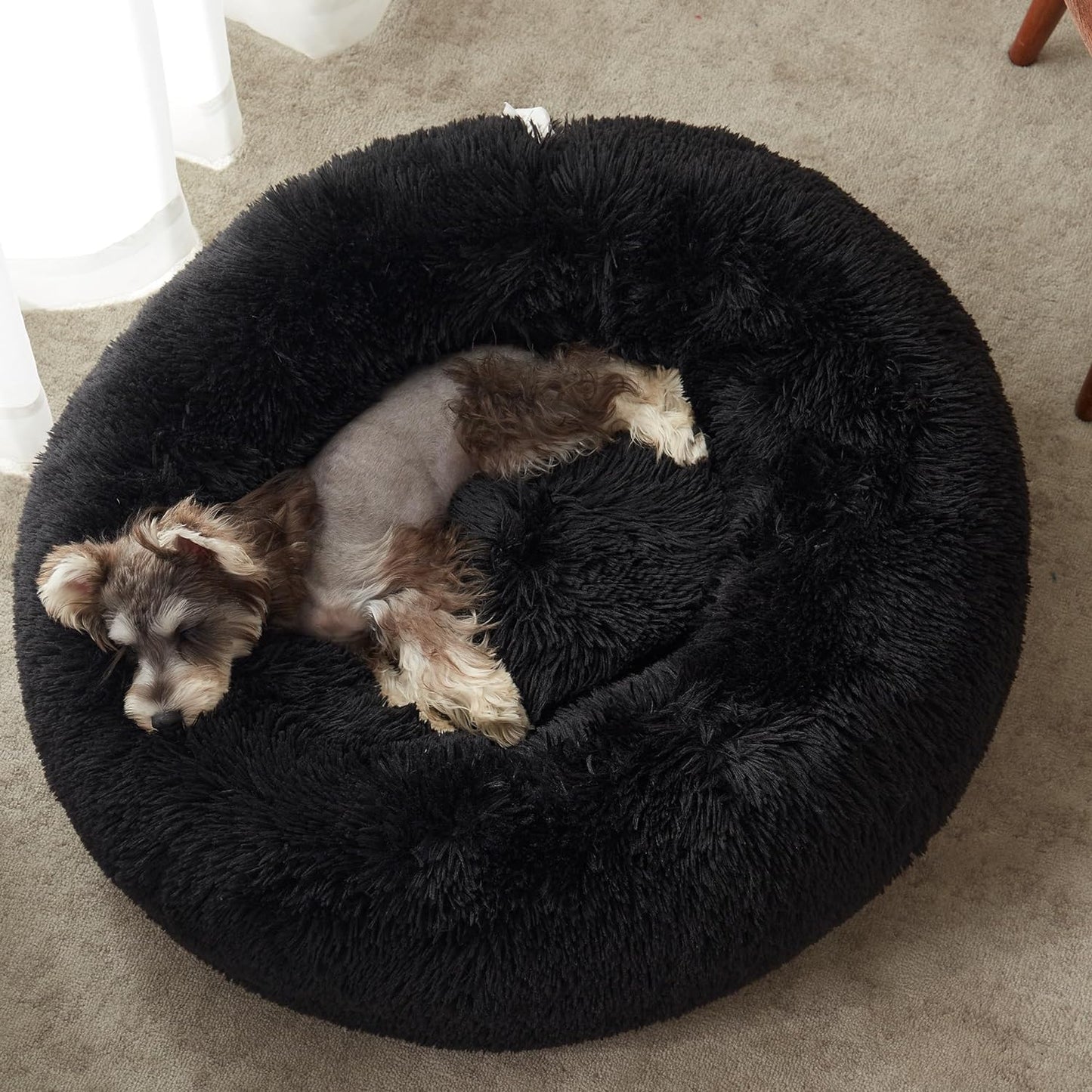 Calming Dog Bed & Cat Bed, Anti-Anxiety Donut Dog Cuddler Bed